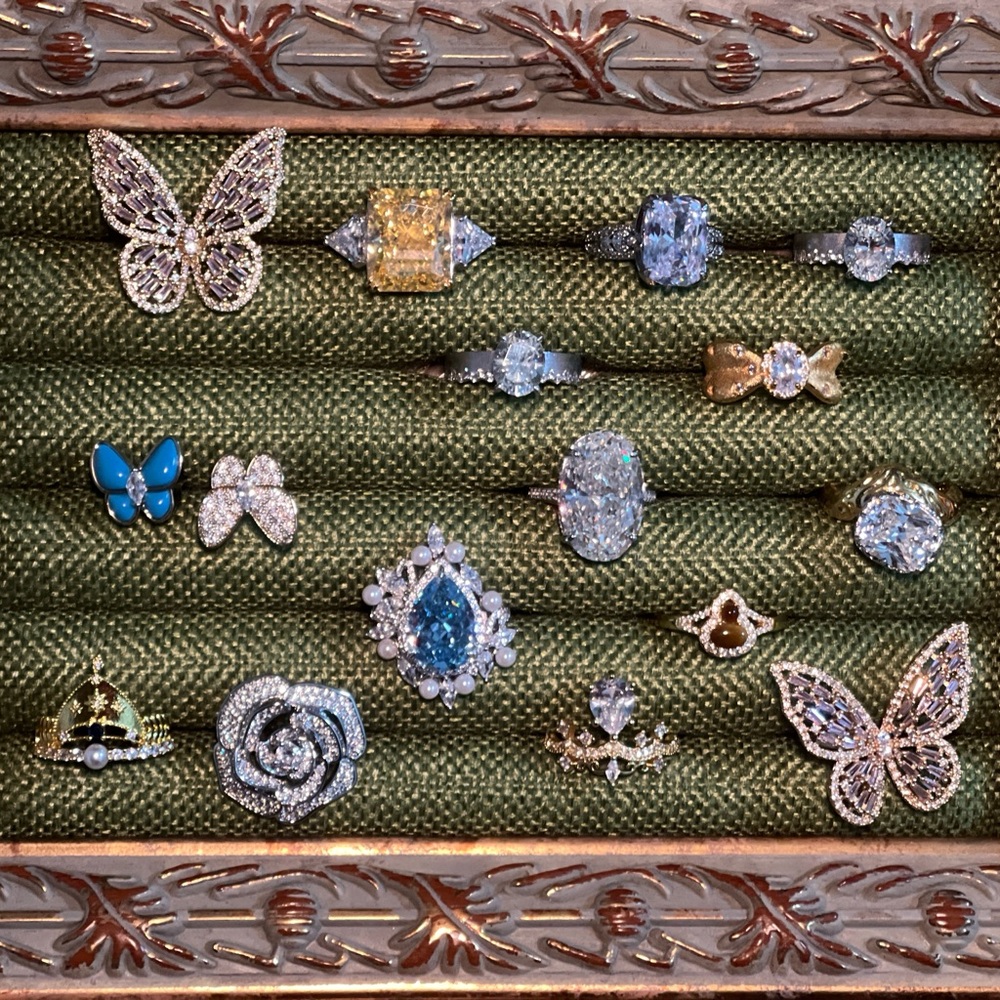 Elegant Silver and Blue Butterfly Jewelry Set